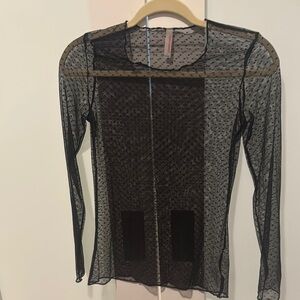 Commando Sheer Black Long Sleeve Top
